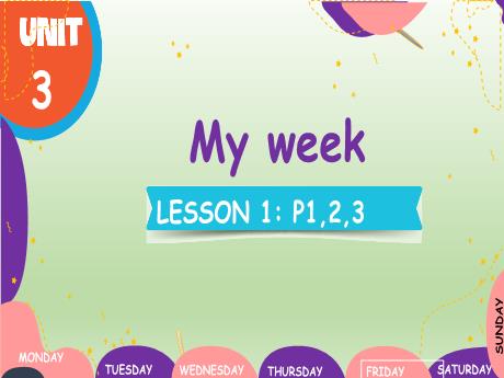 Bài giảng Tiếng Anh Lớp 4 - Unit 3, Lesson 1: My week (Period 1, 2, 3) - Ho Y May