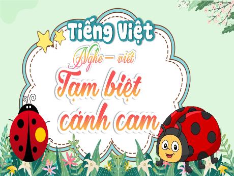 Bài giảng Tiếng Việt Lớp 2 (Nghe viết) Sách Kết nối tri thức - Bài: Tạm biệt cánh cam