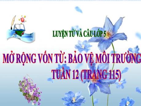 Bài giảng Tiếng Việt Lớp 5 (Luyện từ và câu) - Tuần 12, Bài: Mở rộng vốn từ Bảo vệ môi trường (Trang 115)
