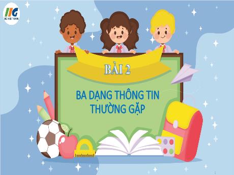 Bài giảng Tin học Lớp 3 NXB ĐH Vinh - Bài 2: Ba dạng thông tin thường gặp