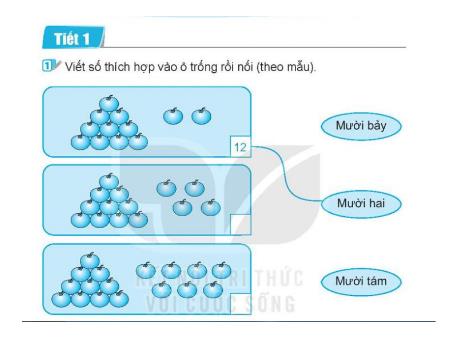 Bài giảng Toán Lớp 1 - Bài 21, Tiết 1