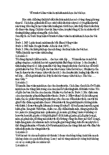 Bài viết chuyên môn - Vẽ tranh và làm video hoạt hình minh họa cho bài học - Trường Tiểu học Tiên Điền