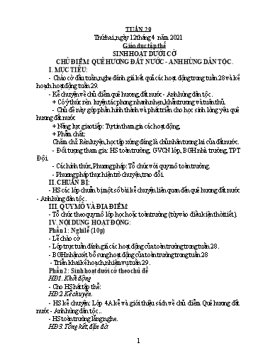 Kế hoạch bài dạy Lớp 5 - Tuần 29 - Năm học 2020-2021