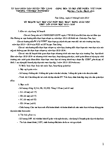 Kế hoạch dạy học Khối lớp 5 - Năm học 2023-2024 - Trường Tiểu học Minh Đức