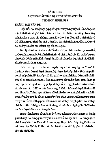 Sáng kiến kinh nghiệm: Một số kinh nghiệm rèn kĩ năng thực hiện các phép tính về số thập phân cho học sinh lớp 5 - Nhữ Thị Luyến