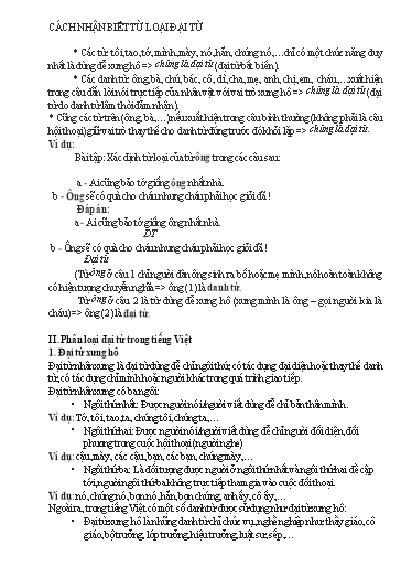 SKKN - Cách nhận biết từ loại Đại Từ - Trường Tiểu học Tiên Điền