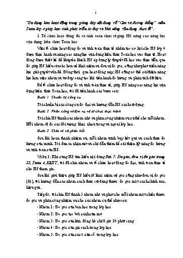 SKKN - Đa dạng hóa hoạt động trong giảng dạy nội dung về Góc và đường thẳng môn Toán Lớp 4 giúp học sinh phát triển tư duy và khả năng vận dụng thực tế - Trường Tiểu học Tiên Điền